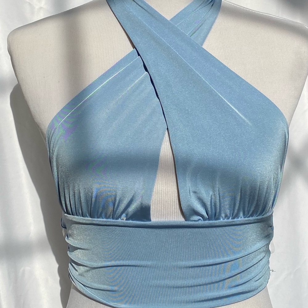 Blue Cross Over Halter -NEW